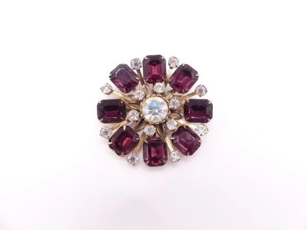 Purple Rhinestone Brooch