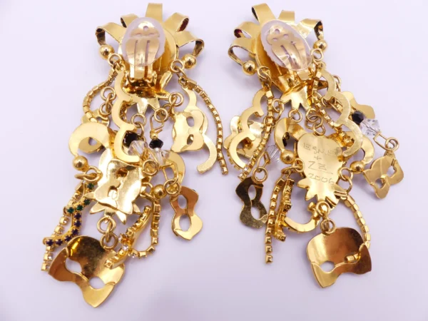 Lunch At The Ritz Jester Masquerade Clip-on Earrings - Image 2