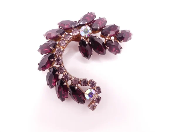 Purple And AB Crystal Brooch