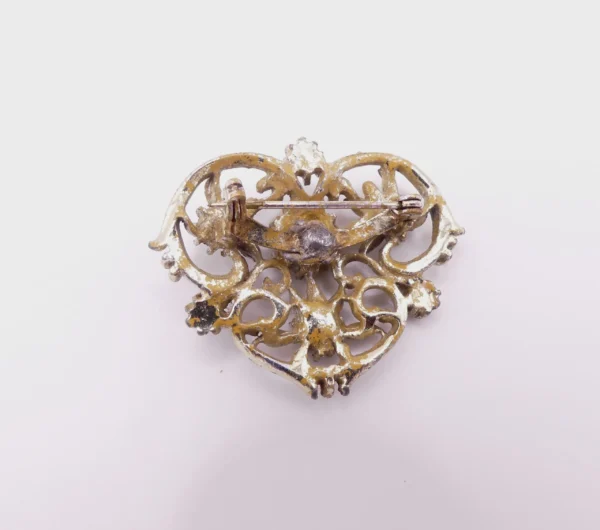 Green Cut Crystal Brooch - Image 2