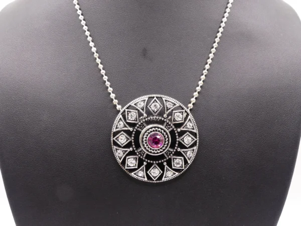 Signed (Unknown) Faceted Crystal Necklace - Image 2