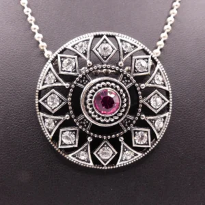 Signed (Unknown) Faceted Crystal Necklace
