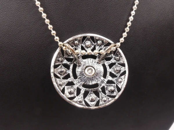 Signed (Unknown) Faceted Crystal Necklace - Image 3