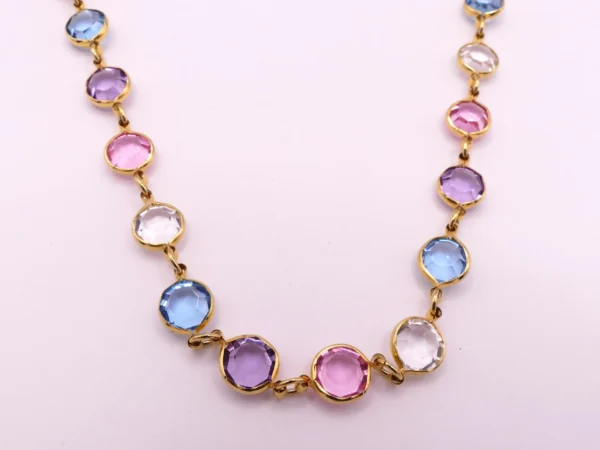 Multi-colored Faceted Crystal Necklace