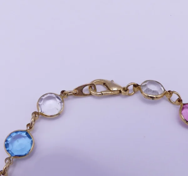 Multi-colored Faceted Crystal Necklace - Image 2
