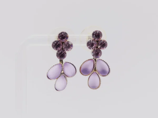 Frosted And Faceted Glass Earrings