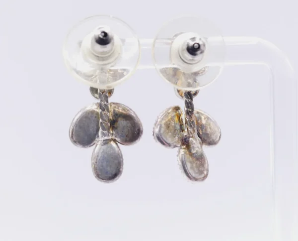 Frosted And Faceted Glass Earrings - Image 3