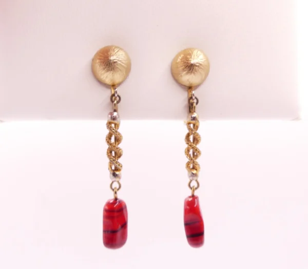 Les Bernard Glass Clip-On Earrings