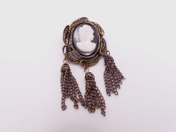Tassled Cameo Brooch