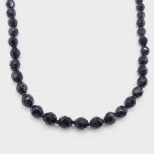 FacetedJet Glass Necklace