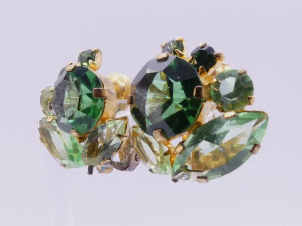 Juliana Uranium Glass Clip On Earrings - Image 2