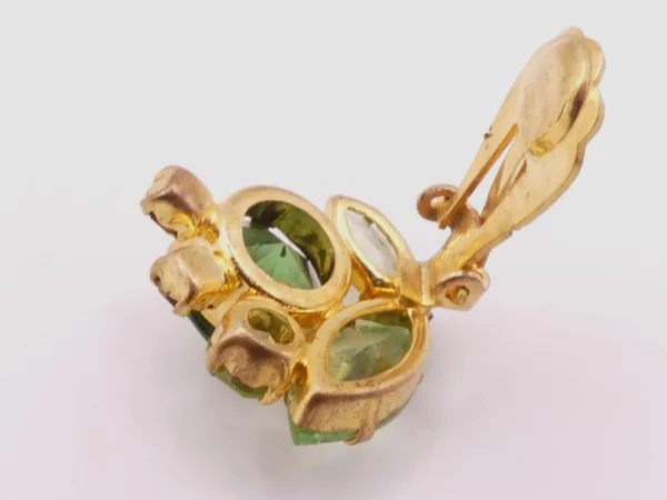 Juliana Uranium Glass Clip On Earrings - Image 4