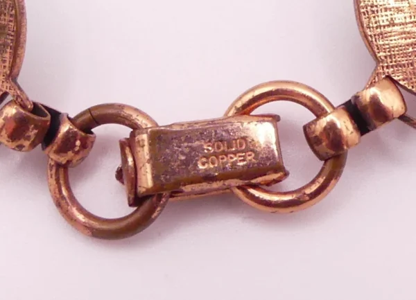Solid Copper And Faux Turquoise Bracelet - Image 2