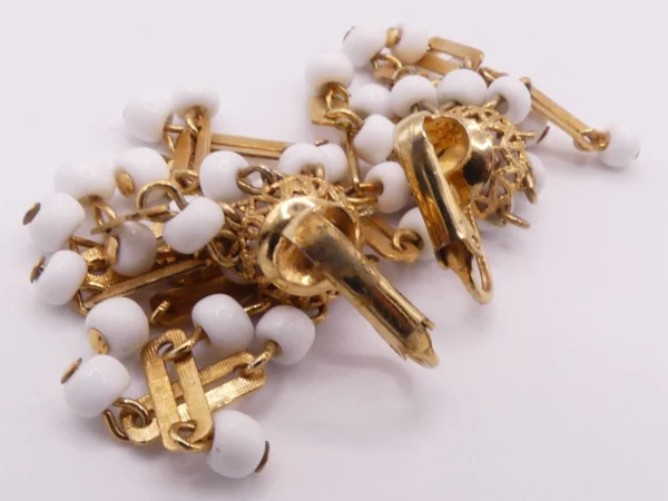 Glass Tassel Clip On Earrings - Image 2