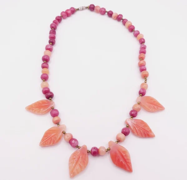 Dyed Pink Alabaster Necklace