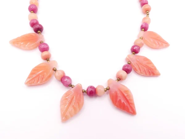 Dyed Pink Alabaster Necklace - Image 2