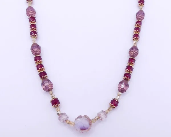 Cut And Frosted Crystal Necklace