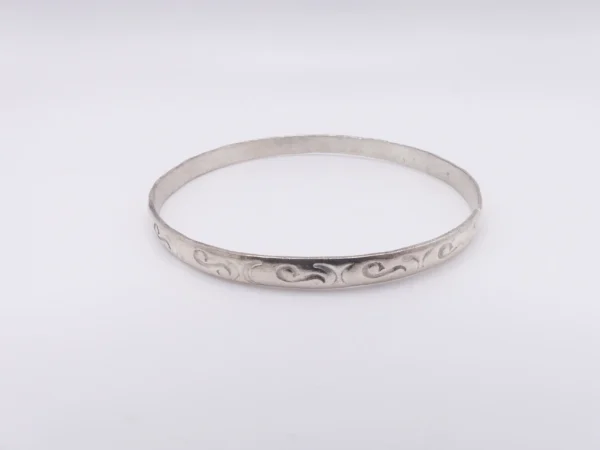 Etched Sterling Bangel