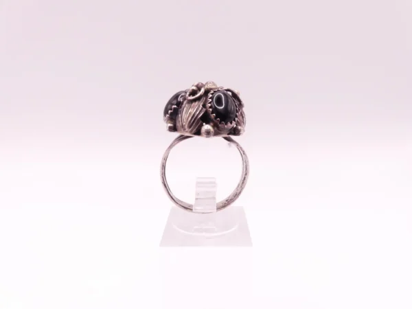 Native Onyx R.C. Signed Sterling Ring - Image 2