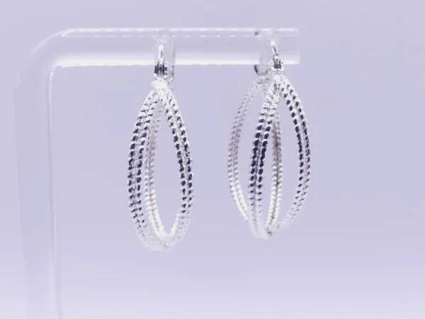 Double Hoop Sterling Earrings - Image 2