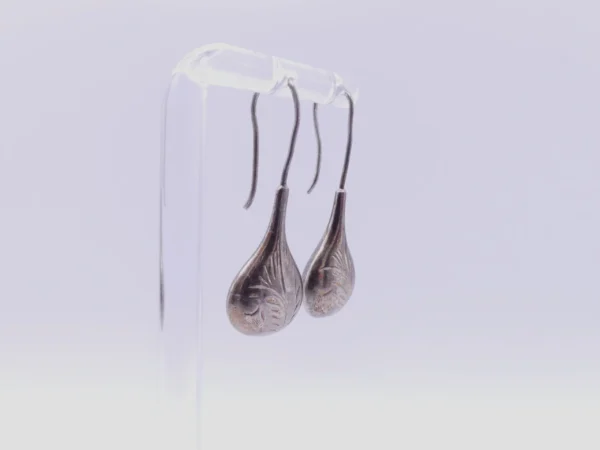 Etched Sterling Silver Earrings - Image 2