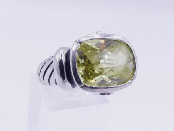 Citrine And CZ Sterling Ring