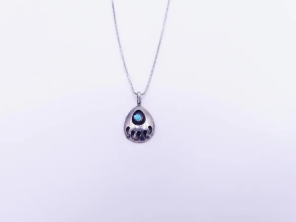 Turquoise Bear Paw Sterling Necklace