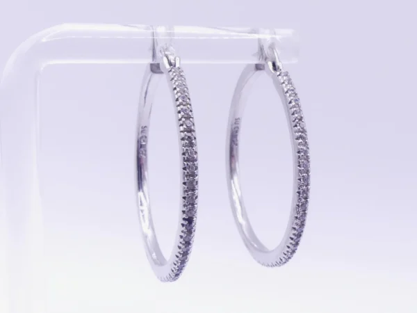 CZ Sterling Hoop Earrings